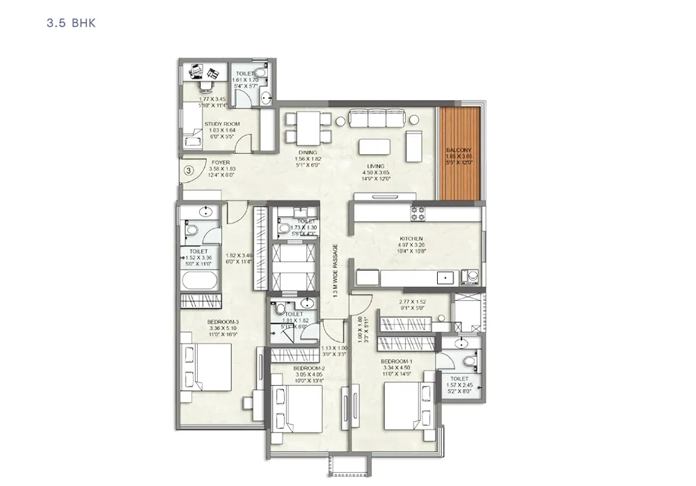 3.5 BHK